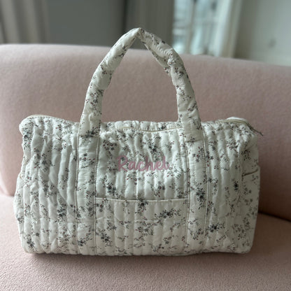 Floral Diaper Bag / Overnight Bag | Machine Embroidery