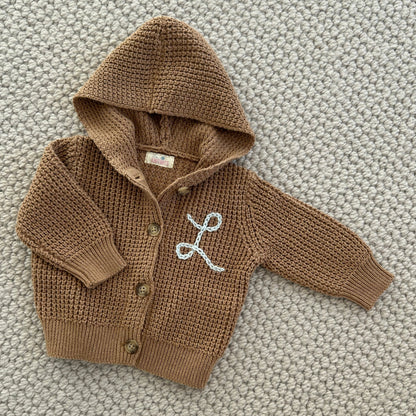 Hooded Waffle Cardigan | Oatmeal, Pink, Brown or Navy