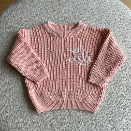 Pale Peachy Pink Oversized Sweater : Size 3T (2-3Y)