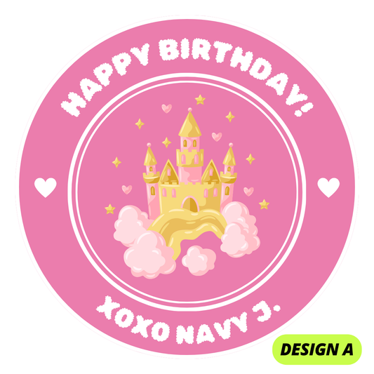 PRINCESS & MERMAID THEME HAPPY BIRTHDAY STICKERS