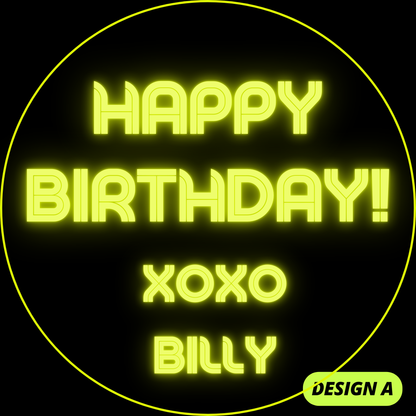 NEON THEME HAPPY BIRTHDAY STICKERS