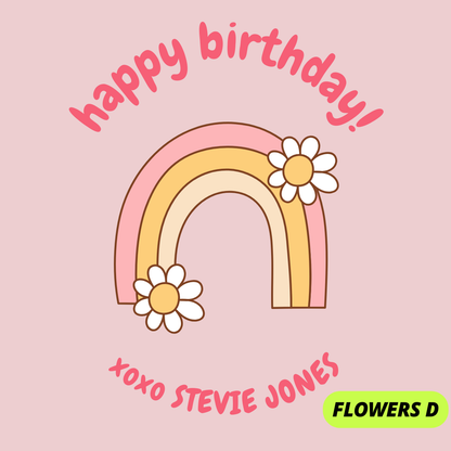 FLOWERS THEME HAPPY BIRTHDAY STICKERS